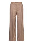 Chalk-Stripe Trousers Bottoms Trousers Wide Leg Beige Mango