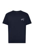 Tjm Reg Signature Tee Ext Tops T-Kortærmet Skjorte Navy Tommy Jeans