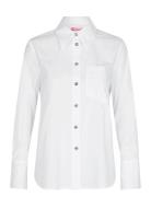 Bri Solid Tops Shirts Long-sleeved White Custommade