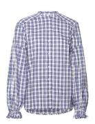 Borghi - Royal Check Tops Shirts Long-sleeved Blue Britt Sisseck