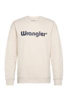 Logo Crew Sweat Tops Sweatshirts & Hoodies Sweatshirts Cream Wrangler