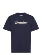 Logo Tee Tops T-Kortærmet Skjorte Navy Wrangler