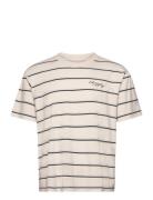 Windup T-Shirt - Beige / Blue / Black Designers T-Kortærmet Skjorte Be...