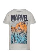 Nkmfrance Marvel Ss Top Mar Tops T-Kortærmet Skjorte Grey Name It