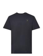 Cross Logo Organic Tee Tops T-Kortærmet Skjorte Navy Clean Cut Copenha...