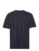 Aop Over D Logo Tee S/S Tops T-Kortærmet Skjorte Navy Lindbergh