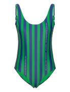 Agnetha Merirosvo Swimsuit Badedragt Badetøj Green Marimekko