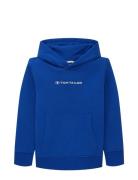 Printed Hoodie Tops Sweatshirts & Hoodies Hoodies Blue Tom Tailor