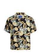 Jorluke Tampa Aop Shirt Ss Sn Tops Shirts Short-sleeved Black Jack & J...