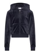 Tonal Zip Through Hoodie Tops Sweatshirts & Hoodies Hoodies Navy Juicy...