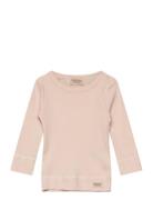 Plain Tee Ls Tops T-shirts Long-sleeved T-Skjorte Pink MarMar Copenhag...