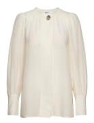 Logan - Cotton Silk Texture Tops Blouses Long-sleeved Cream Day Birger...