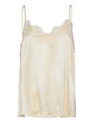 Rwjade Silk Lace Strap Top Tops Blouses Sleeveless Cream Rosemunde