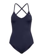 Puma Swim Women Vneck Padded Swimsuit 1P Sport Swimsuits Navy Puma Swi...