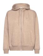 Rel Shield Zip Hoodie Tops Sweatshirts & Hoodies Hoodies Brown GANT