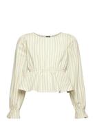 Nlftipsy Ls Crop Peblum Shirt Tops Blouses & Tunics Green LMTD