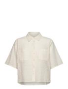 Ezrapw Sh Tops Shirts Short-sleeved Cream Part Two