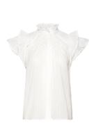 Lady Tops Blouses Sleeveless White SUNCOO Paris