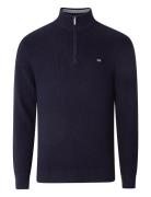 Clay Cotton Half-Zip Sweater Tops Knitwear Half Zip Jumpers Navy Lexin...