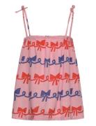 Ribbon Bow All Over Woven Top Tops T-shirts Sleeveless Pink Bobo Chose...