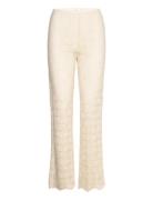 Pantalon Crochet King Bottoms Trousers Flared Cream ROSEANNA