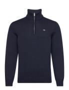 Casual Cotton Half Zip Tops Knitwear Half Zip Jumpers Navy GANT