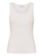 Drewgz Button Top Noos Tops T-shirts & Tops Sleeveless White Gestuz