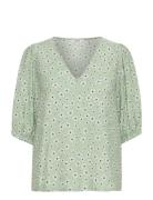 Byibano V Blouse - Tops Blouses Short-sleeved Green B.young