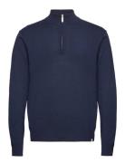 Greyson Half-Zip Merino Knit Tops Knitwear Half Zip Jumpers Navy Les D...