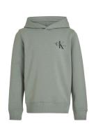 Small Monogram Hoodie Tops Sweatshirts & Hoodies Hoodies Green Calvin ...