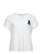 Carelodie Ss V-Neck Tee Jrs Tops T-Kortærmet Skjorte White ONLY Carmak...