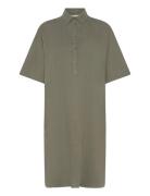 Mmlowana Linen Dress Knælang Kjole Khaki Green MOS MOSH