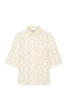 Orkidekb Shirt Tops Shirts Short-sleeved Cream Karen By Simonsen