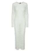 Pcnaya Ls O-Neck Lace Maxi Dress D2D Jit Knælang Kjole White Pieces