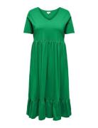 Carmay Life S/S Peplum Calf Dress Jrs Knælang Kjole Green ONLY Carmako...