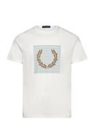 Striped Laurel Wreath Tee Tops T-Kortærmet Skjorte White Fred Perry