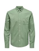 Onsneil Ls Oxford Shirt Noos Tops Shirts Casual Green ONLY & SONS