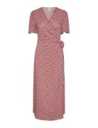 Yasalira Ss Long Wrap Dress S. Noos Knælang Kjole Pink YAS