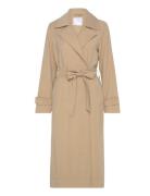 Flowy Lapel Trench Trenchcoat Frakke Beige Mango