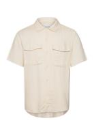 Onskari Ss Shirt Visc Lin 0075 Cs Tops Shirts Short-sleeved Cream ONLY...