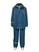 Basic Rainwear Set -Solid Pu Outerwear Rainwear Rainwear Sets Blue CeL...