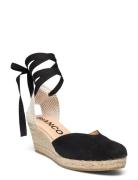 Biaibiza Wedge Espadrilles Suede Espadrillos Med Hæl Sandal Black Bian...