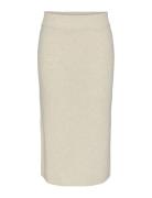 Yasassi Hw Midi Knit Skirt S. Noos Knælang Nederdel White YAS