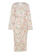 Drawstring L/S Midi Dress Knælang Kjole Multi/patterned Bubbleroom