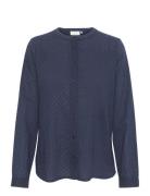 Karose Shirt Tops Shirts Long-sleeved Blue Kaffe