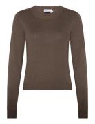 Ayla Knit Sweater Tops Knitwear Jumpers Brown Noella