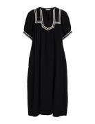 Vimanda S/S Midi Dress Knælang Kjole Black Vila