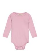 Plain Body Ls Bodies Long-sleeved Pink MarMar Copenhagen