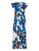 Vipeffi Lira V-Neck S/L Wrap Midi Dress Knælang Kjole Multi/patterned ...