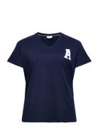 Carelodie Ss V-Neck Tee Jrs Tops T-Kortærmet Skjorte Navy ONLY Carmako...